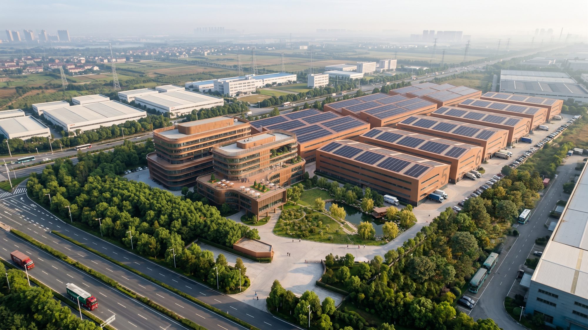 Rendering: aerial view of GS Technology Park, Changzhou